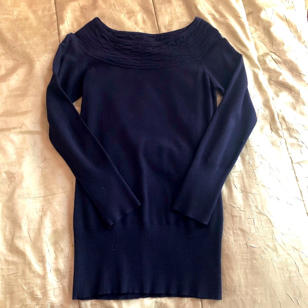 Textured Boatneck Long Sleeve Sweater
